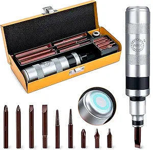 AKM 1/2" Hand Manual Reversible Impact Driver Set Extractor-12 PCS Impact Screwdriver S2 Steel Much More Durable Disengage Rusted Fasteners or Frozen Bolts