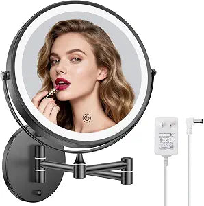 FASCINATE 8" Rechargeable Wall Mounted Makeup Mirror with Lights