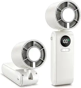 Portable Handheld Turbo Fan, 3-in-1 Personal Cooling Fan (White)
