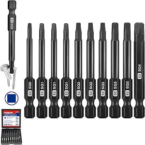 WORKPRO 10PCS Square Drive Bit Set, Magnetic Impact Screwdriver Bits