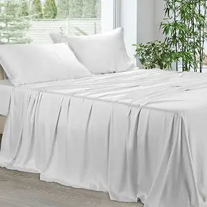 IKIFLY 4PC King Size Sheet Sets, Ultra Soft Cooling Sheet, White