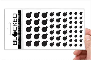 Blocked Original Vinyl Webcam Cover Stickers | Restickable & Stackable Privacy Covers | for All Camera-endable Devices | 3-Sizes | 57 Black Tabbed (Muted Matte)