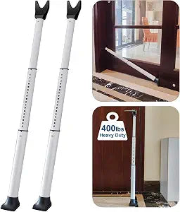 Rerishom 2 Pack Door Security Bar, Heavy Duty Patio Door Lock,White
