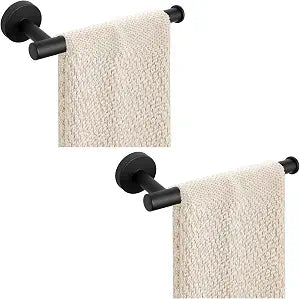 2-Piece Hand Towel Holder - 9" Bathroom Towel Holder - Matte Black