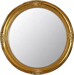 Funerom Vintage Decorative Hanging Mirror Round (Gold, 12.2 inch)