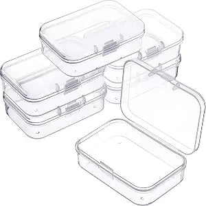 Jetec 6 Pieces Small Clear Plastic Storage Box, 2.5 x 1.7 x 0.8 Inch
