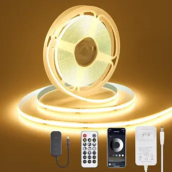 ALITOVE 16.4FT COB LED Strip Lights 24V Warm White 3000K with APP Remote
