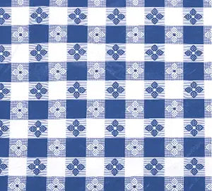 Winco TBCO-70B Checkered Table Cloth, Blue, 52" x 70"