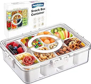 Pure Future 8-Compartment Snackle Box with Handle | Divided Snack Tray