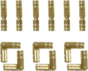 12PCS Invisible Brass Barrel Hinges, 4x20mm Mini Hidden Concealed Hinges for Jewelry Box, Music Box, Cabinet Door, Small Woodworking Projects