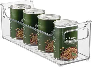 iDesign Stackable Plastic Pantry Bin with Handles, Clear