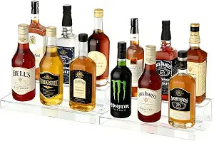 JUESHA 2 Tiers Bar Shelves for Liquor Bottles