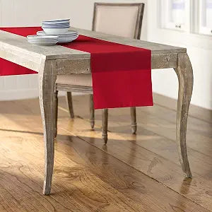 LA Linen Polyester Poplin Table Runner 14 by 108-Inch, Red