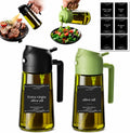 16oz Glass Olive Oil Sprayer for Cooking, 2-in-1 Oil Spray Bottle, Oil Sprayer and Pourer, Olive Oil Spray Bottle & Dispenser, Refillable Oil Bottle for Air Fryer, Salad, BBQ & Grilling