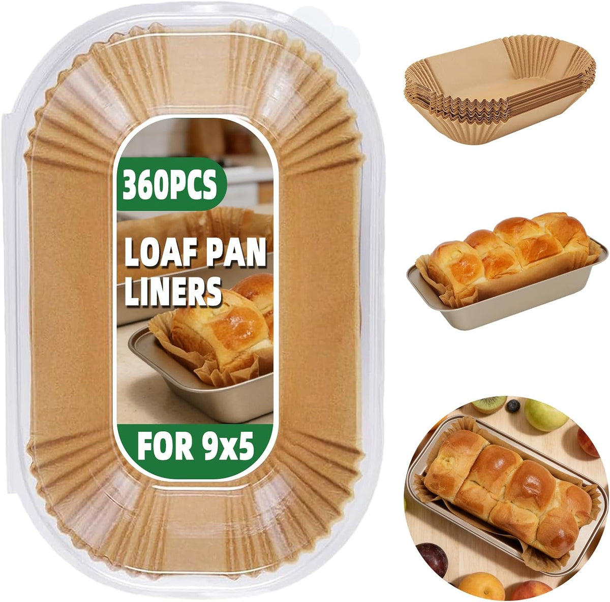 360Pcs Loaf Pan Liners for Baking Bread 9x5 Inch