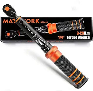1/4 Torque Wrench, 3-25 Nm/26.6-221.3 in.lb, Mini 1/4" Drive Click Bike Torque Wrench Inch Pounds with 72-Tooth Dual-Direction, Small Bike Tool for Bicycle, MTB Maintenance, 3% High Precision