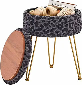Ottomans Round Ottoman with Storage Footstools Vanity Chair