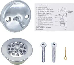 Trip Lever Bathtub Drain and Overflow Faceplate Trim Kit, Chrome