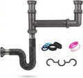 Double Bowl Kitchen Sink Drain Kit - End Outlet Waste for 1-1/2 Inch Drains
