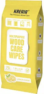 Multipurpose Wood Care Wipes 75 Count, 7 x 8 In, Light Lemon Scent