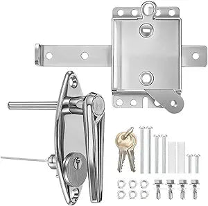 MorningRo 1 Set Garage Door Lock Kit, L-Handle & Keys, Inside Side Latch