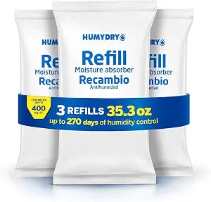 HUMYDRY Moisture Absorber Refills for 35.3oz Dehumidifier, Unscented 3-Pack