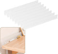 Anti-Fall Shelf Edge Guardrail for Mirror Cabinet & Vanity, 15.7" Cut-to-Size Plastic Barrier, Adhesive Edge Protector for Bathroom,Desk, Stops Items from Falling into Gap (8, Semi-Transparent)