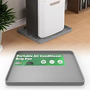 Portable Air Conditioner Drip Pan with Raised Edge, 23.6'' x 19.7'' x 0.75'' Non-Slip AC Drip Pan for 5,000 to 14,000 BTU Portable AC Unit,Catch & Prevent Condensate Leakage,Protect The Floor