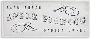 Farm Fresh Apple Picking Harvest Sign, 10 x 24 Inch Framed Gicle Print