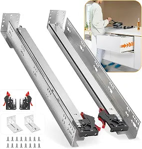 Undermount Soft Close Heavy Duty Drawer Slides 9 Inch, 80LB