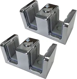 Gordon Glass Bright Chrome Bumpers for Frameless Sliding Shower Doors 3/16", 1/4" and 5/16" Thick - Pack of 2