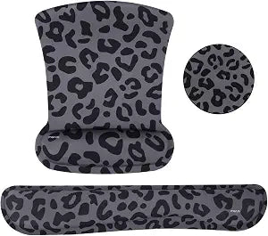 MOSISO Leopard Grain Wrist Rest Support for Mouse Pad&Keyboard Set, Black