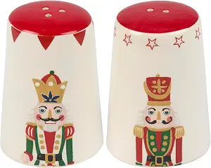 Primitives by Kathy Nutcracker Christmas Ceramic Salt and Pepper Shaker Set
