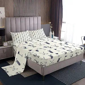 Erosebridal Golf Theme Bed Sheets Twin Golf Clubs Sheet Set for Kids