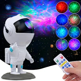 Astronaut Galaxy Projector, Star Projector with 8 Colors LED Nebula Effects