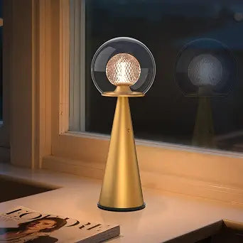 Tubicen Gold Cordless Table Lamp Rechargeable 8000mAh Portable Dual-Globe