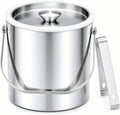 3L Stainless Steel Ice Bucket with Lid & Tongs for Parties