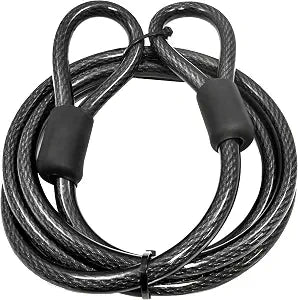 Lumintrail 12mm (1/2 inch) Heavy-Duty Security Cable, Vinyl Coated Braided Steel with Sealed Looped Ends (4', 7', 10', 15' or 30') (7-FT)