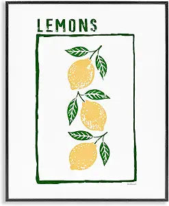 Tasty Summer Lemon Still Life, 11 x 14 Inch Framed Gicle Print