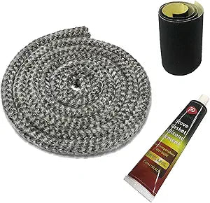 Wood Stove Gasket, 1/2", Grey Color, Fiberglass Gasket, 72" Length