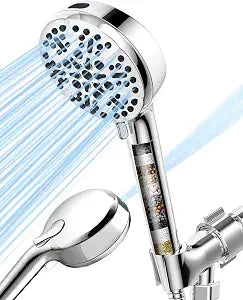 Filtered Shower head with Handheld High Pressure for Your Bathroom Replacement and Upgrade - filtro para ducha de bao (Silvery)