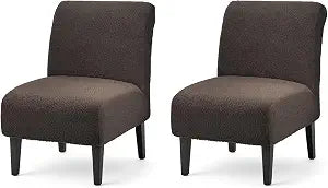 Armless Accent Chair Cover Soft Armless Chair Slipcover 2 PCS, Large
