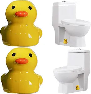 FKOG Ceramic Duck Toilet Bolt Caps, Cute Duck Toilet Bolt Covers, Toilet Replacement Parts Decorative Bathroom Accessory Universal Fit, EASY TO INSTALL (Duck)
