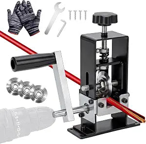 Wire Stripping Machine, Drill Powered & Manual Copper Wire Stripper Tool Kit with 3 Replacement Blades, Heavy Duty Cable Stripper with Adjustable Blade for 0.06"-1" Wires, Scrap Copper Recycling