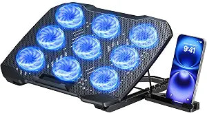 TECKNET Laptop Cooling Pad with Phone Stand, Laptop Cooler for 12-15.6 Inch
