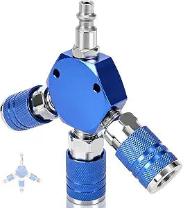 1/4 NPT 3-Way Hex Air Hose Splitter Quick Connect Air Fitting
