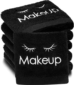 Shimeyao 12 Pcs Black Makeup Towels Washcloths 13x13 in Face,Classic