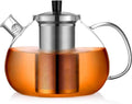 ecooe 67oz XL Large Glass Teapot with Stainless Steel Infuser Stovetop Safe