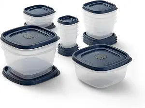 Rubbermaid Easy Find Lids Food Storage Containers with Vented Lids, 26 Piece Set, Blue