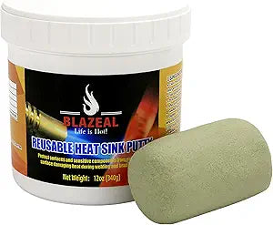 BLAZEAL Heat Blocking Putty,12oz Moldable Heat Barrier Putty for HVAC & Plumbing,Heat Shield Insulation Clay Protect Up to 3000,Reusable for 40 Time Thermal Absorbing Putty for Welder Plumber Brazing